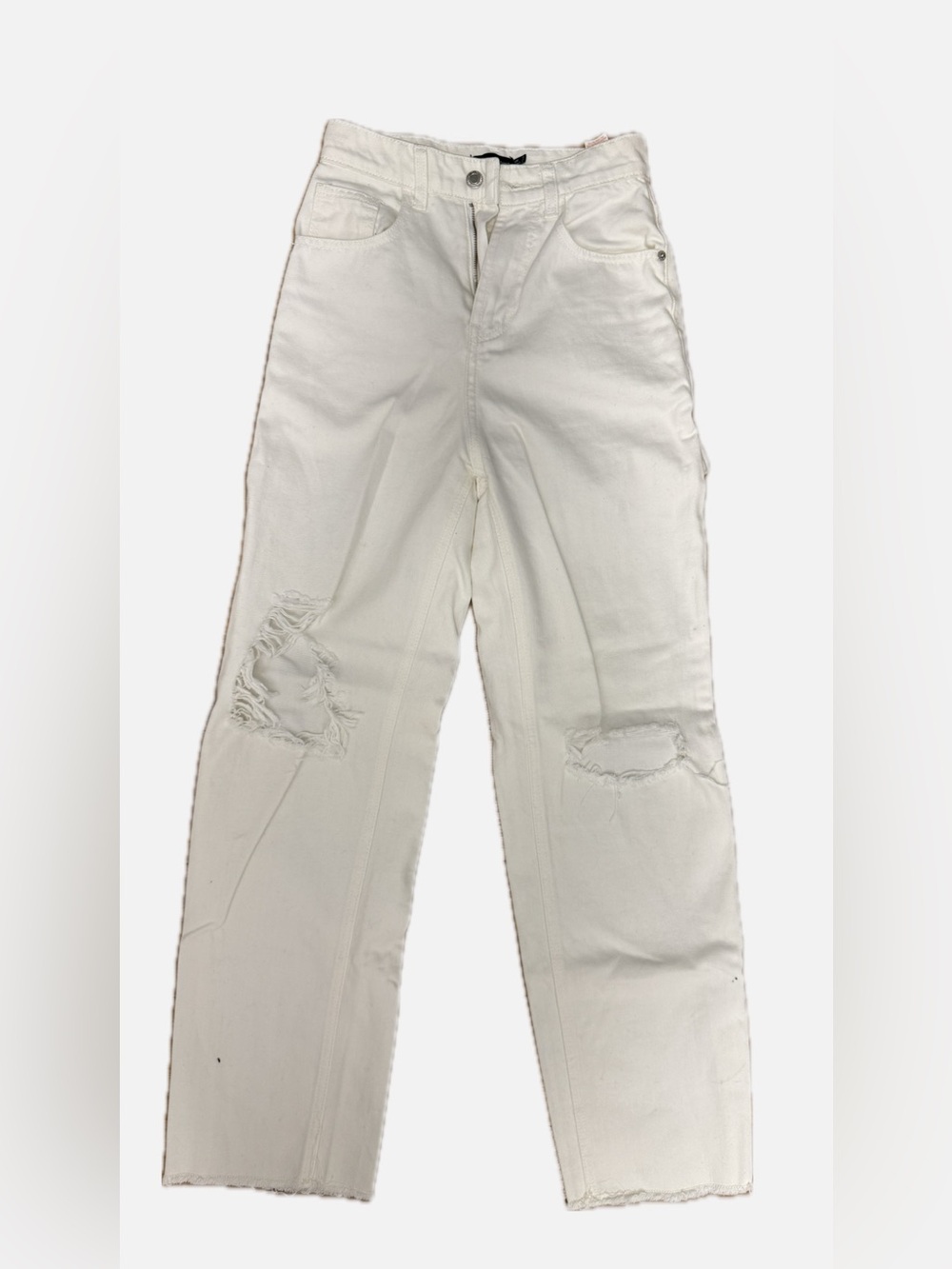 PrettyLittleThing Cream High-Waist Jeans